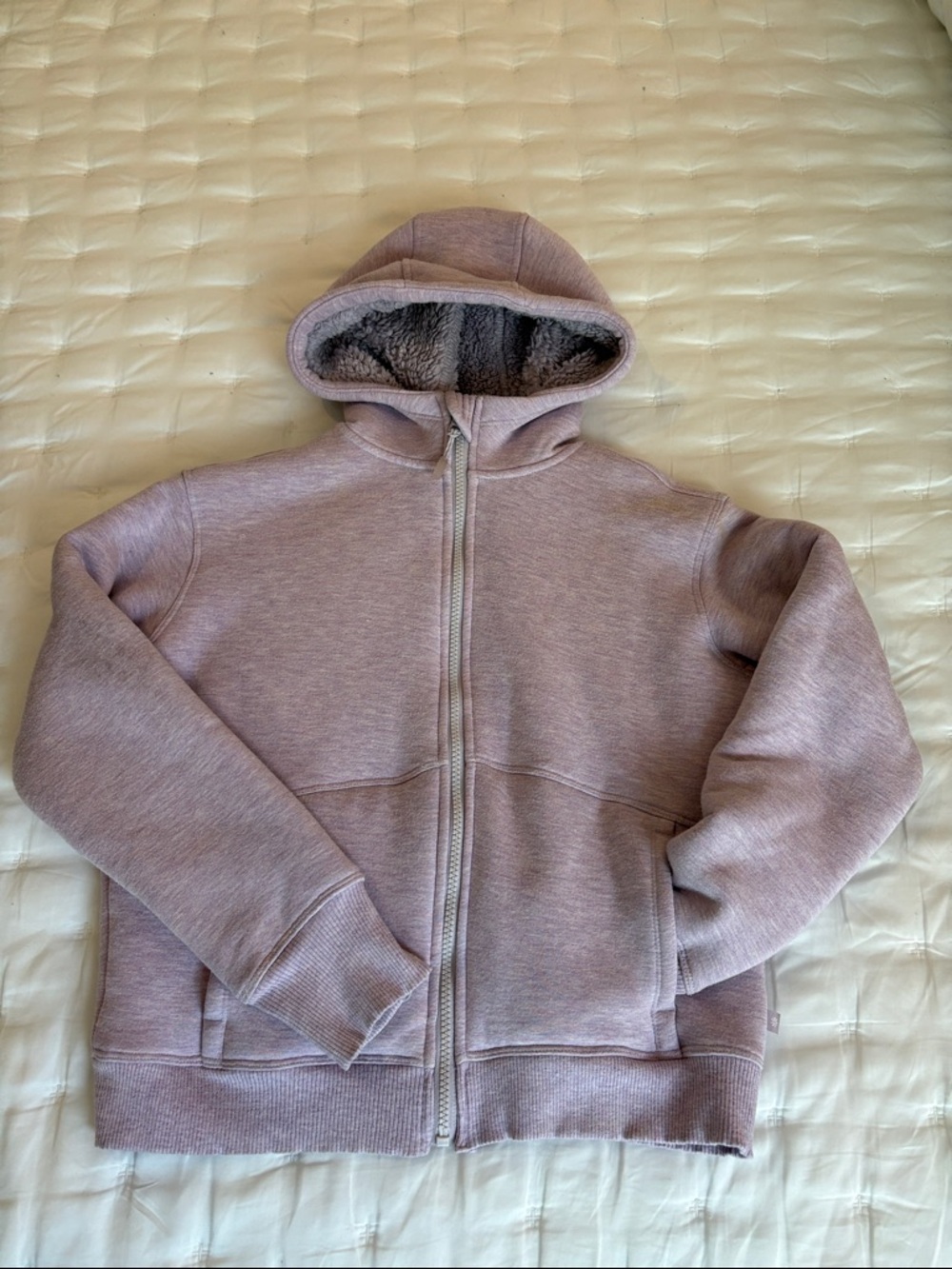 Athleta Girl Plush-Lined Lavender Hoodie Jacket